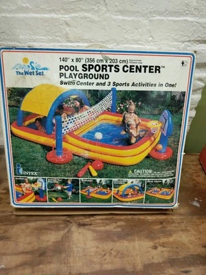 "Juego húmedo Intex piscina inflable centro deportivo área de juegos natación 140x 80"" vintage 1999" Foto 1 de 4