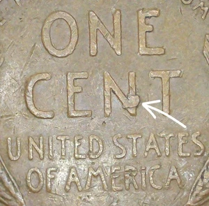 1955 D Lamination N in CENT Lincoln Wheat Cent - Picture 1 of 3