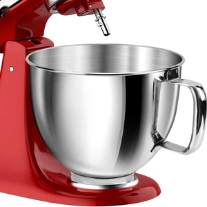 Stainless Steel 5QT Mixing Bowl with Handle Compatible Kitchenaid 4.5-5 Quart - Picture 1 of 11