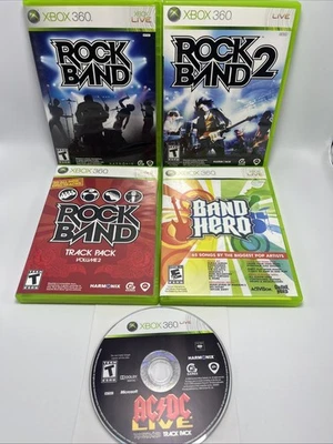 Lote De 5 Juegos Xbox 360 - Rock Band 1 & 2 Band Hero, ACDC, Track Pack Volumen 2 Foto 1 de 4