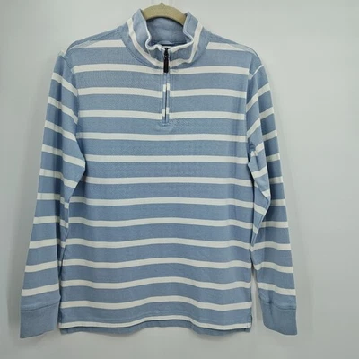 Sudadera Pullover Crewcuts Niños Algodón Cuarto Cremallera Azul Rayas Talla XL Foto 1 de 4