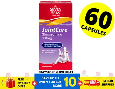 CÁPSULAS Seven Seas Años 60 Cuidado Articular Glucosamina 500mg Apoyo a la Salud Articular Foto 1 de 4