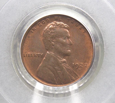 1922 "D" Lincoln WHEAT Cent Penny 1c PCGS MS63 RB #864 Red Brown BU Unc ECC&C - Image 1 of 4