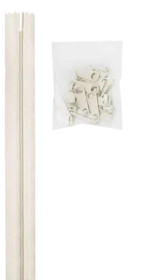 ByAnnie - 4 yards of 16mm #4.5 zipper chain and 16 Extra-Large Coordinated Pulls - Image 1 of 1