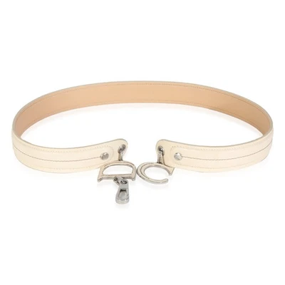 Cinturón Christian Dior Vintage Cuero Blanco CD Dije Cintura Foto 1 de 3