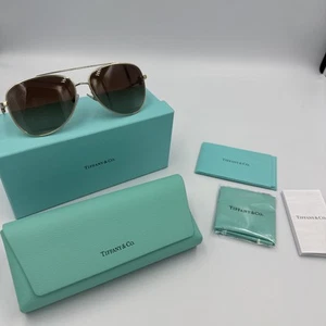 Tiffany & Co TF3080  60213B Pale Gold Brown Gradient  Sunglasses 3080 - Picture 1 of 9
