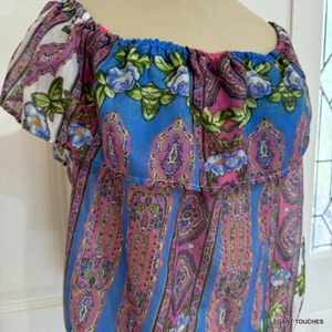 Buffalo by David Bitton Bluse S bunt Damen dünn fließend Landhaus Kern Top NEU - Bild 1 von 11