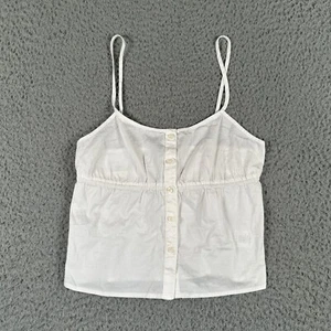 Brandy Melville Women's Top Cami One Size White Cotton Button Down - Picture 1 of 8