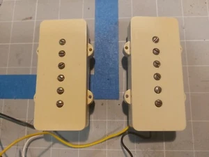 Fender JZ-HB Jazzmaster Pickups Set, Stacked Humbuckers in Aged White Covers - Picture 1 of 3