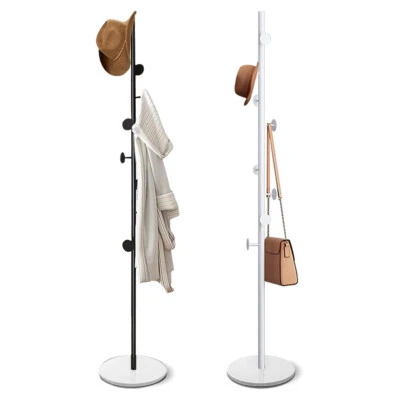 8Hooks Coat Rack Stand Clothes Hanger Hat Tree Jacket Bag Umbrella Storage Shelf - image 1 of 4