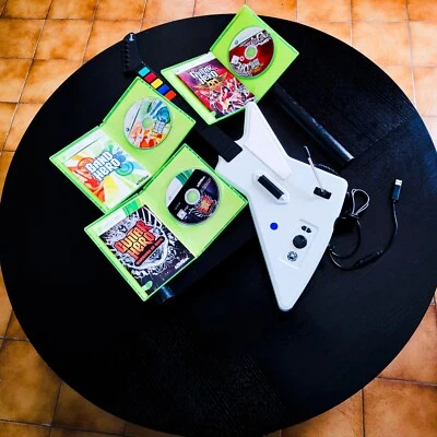 👻 Guitar Hero Red Octane X-Plorer USB + Aerosmith, Warriors Xbox 360 comp. PC - Photo 1/4
