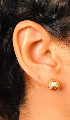 Aretes de bola de 10 mm rellenos de oro amarillo de 14K - BLL10 Foto 1 de 4