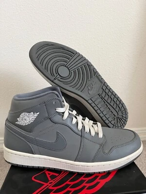 Size 9.5 - Air Jordan 1 Retro Mid Cool Grey - Image 1 of 4