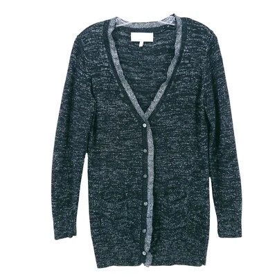 Cárdigan Victoria's Secret Negro Plateado Metálico Brillante Bolsillos Talla MEDIANA Foto 1 de 4