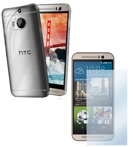 For HTC ONE M9 PLUS CLEAR CASE + TEMPERED GLASS SCREEN PROTECTOR SHOCKPROOF + - Picture 1 of 12