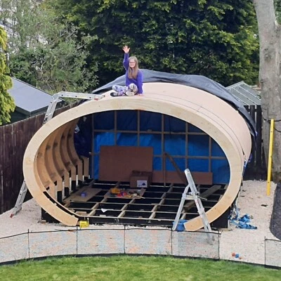Oval Glamping Pod Garden Room Frame Kit - Self Bulid CNC - Any Size! - Image 1 of 4