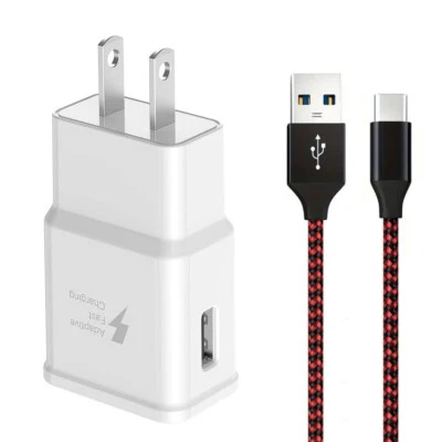 Adaptive Fast Charging Type C Cable + Wall/Travel Charger Adapter USB-C Cord  - Image 1 of 4