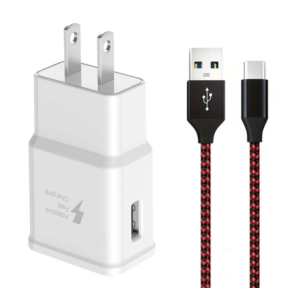 Adaptive Fast Charging Type C Cable + Wall/Travel Charger Adapter USB-C Cord  - Image 1 of 4