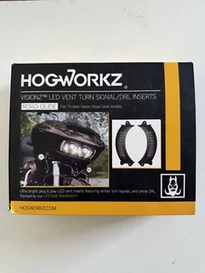 Hogworkz Visionz White Amber LED Turn Signals Vent Inserts Black Harley FLTR 15+ - Picture 1 of 3