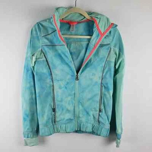 Ivivva By Lululemon Girls 14 Full Zip Athletic Bomber Jacket Blue Marl Tiedye - Picture 1 of 11