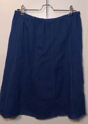 Soft Surroundings Womens Knee Length Linen Skirt Blue Petite Medium - Image 1 of 4