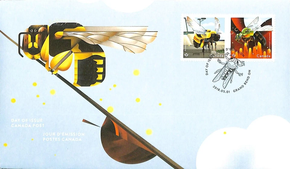 CANADA - FDC - SCOTT #3099-3100 - Native Bees - 2018 - Image 1 of 1