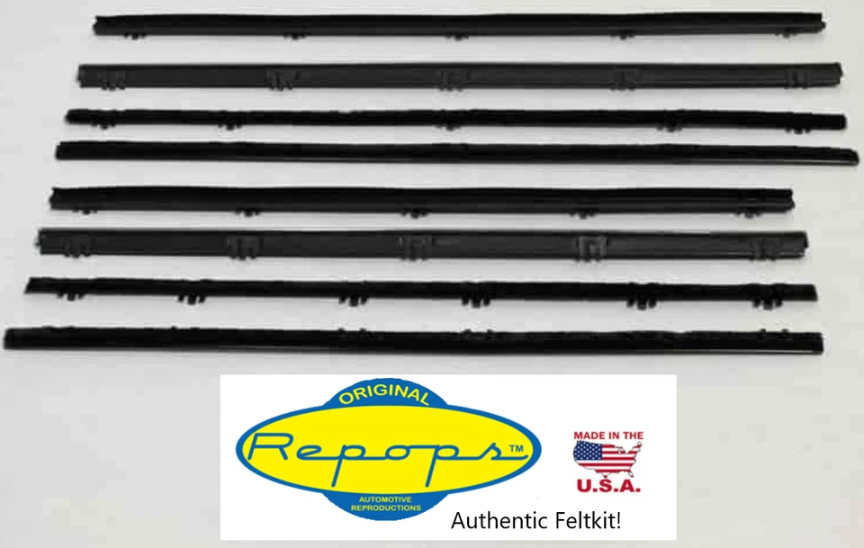62 63 64 65 Nova Chevy II 4-Door Sedan SW Door Window Felt Rubber Seal 8 Pc Kit Foto 1 de 1