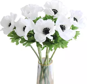 7PCS Anemone Artificial Flowers Real Touch Silk Flower Wedding Bride Bouquet DIY - Picture 1 of 12