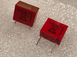 4x KsF-022 10 000pF 100V 1% 10nF Polystyrene Capacitor UNITRA Miflex - Picture 1 of 6