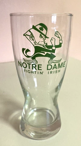 Vintage NOTRE DAME Fighting Irish Beer Glass Cover