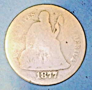 USA ( 1 ) MÜNZE SEATED LIBERTY DIME 1877 GUT 0,9000 SILBER - Bild 1 von 2