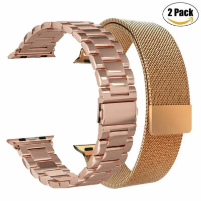 Pulseira de relógio de aço inoxidável 38 41 42 45 para Apple iWatch Series 7 6 SE 5 4 3 2 1 - Imagem 1 de 4