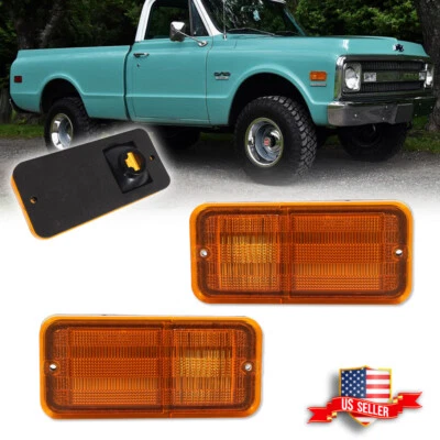 Комплект передних желтых габаритных огней для пикапов Chevrolet GMC C/K 1968-1972 - Изображение 1 из 4