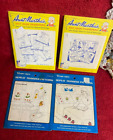 4 Pc Hot Iron Transfers And 2 Repeat Transfer Pattrns For Embroidery Or Textiles