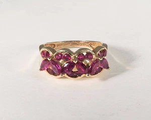 4.1 Gram 14K Yellow Gold Ruby Cluster Ring  size 5.25 - Picture 1 of 4