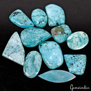 660 Cts/11 Pcs Natural Blue Arizona Turquoise Mix Cab Loose Gems Lot For Jewelry - Picture 1 of 6