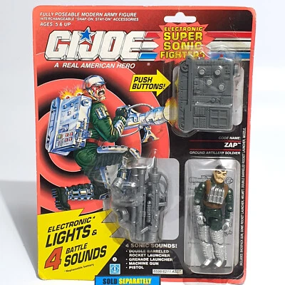 Antigo GI Joe ZAP Reino Unido Euro Exclusivo Electronic Super Sonic Fighters MOC lacrado - Imagem 1 de 4
