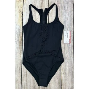 Spyder Badeanzug Größe Large Einteiler Lasercut Damen Racerback schwarz Surf neu mit Etikett - Bild 1 von 10