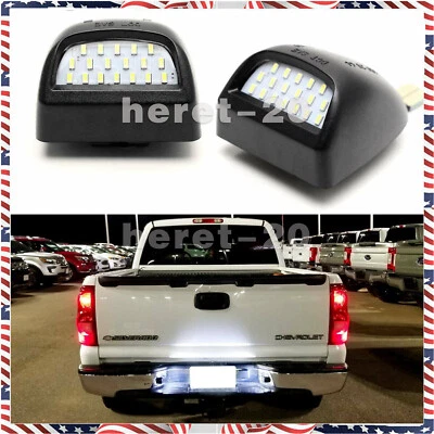 2XSet Full White LED License Plate Light For Silverado GMC Sierra 1500 2500 3500 - Изображение 1 из 4