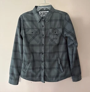 Dixxon Flannel Company Dakota Womens Jacket Snap Button Shacket Small Grey Plaid - Picture 1 of 8