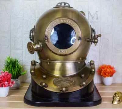 Antiguo Casco de Buceo Marina Mercante Ideal Regalo de Navidad para Decoración de Hogar u Oficina Foto 1 de 4