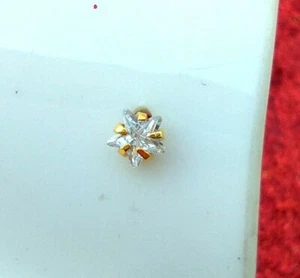 Indian Nath 22K GoldPlated CZ Nose Ring Wedding Stud Women's Nose Ear Pin Jewlry - Picture 1 of 4