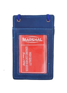 Genuine Leather ID Badge Holder Neck Strap Travel Lanyard Cross Body Bag Wallet - Picture 1 of 28