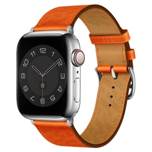 For Apple Watch 9 8 7 6 5 4 SE Ultra 2 Leather Strap Band Bracelet 44/41/45/49mm - Picture 1 of 17
