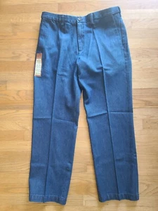 Pantalones de mezclilla Haggar Work To Weekend para hombre azul frente liso calce clásico 36 x 30 nuevos con etiquetas - Imagen 1 de 6