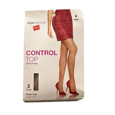 Paquete de 2 pantimedias Hanes Stylessentials Control Top nude talla A pierna y punta transparentes Foto 1 de 4