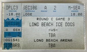 IHL Long Beach Ice Dogs Hockey Ticket Stub Defunct Team - Picture 1 of 3