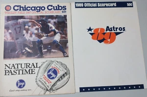 Chicago Cubs / Philadelphia Scorecard 1987 Houston Astros / Cincinnati Reds 1989 - Picture 1 of 2