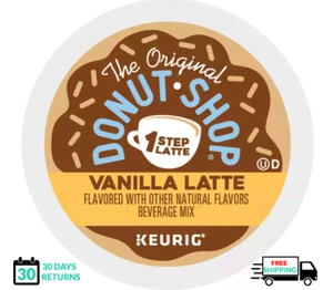 🆕☕ Donut Shop Vainilla 1 One Step Latte Keurig Coffee K-cups - Imagen 1 de 1