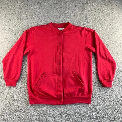 Vintage Blair Jacket Womens Medium Red Shacket Sweatshirt Fleece Lined Sweater - Image 1 of 4